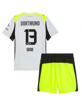 Borussia Dortmund Pascal Gross #13 Auswärts Trikotsatz für Kinder 2025-26 Kurzarm (+ Kurze Hosen)